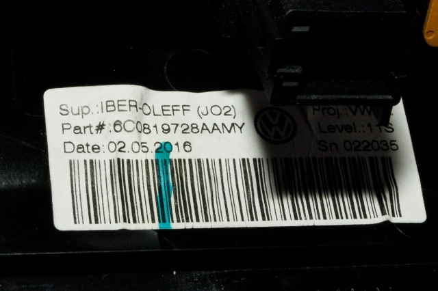 Dashbord friskluftdyse midtkonsoll til VW Polo 2014-2017 (Type V, Fase 2)