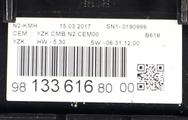 Instrumentpanel til Citroën C3 2016-->> (Type III)  (CITROEN|98 133616 80|)