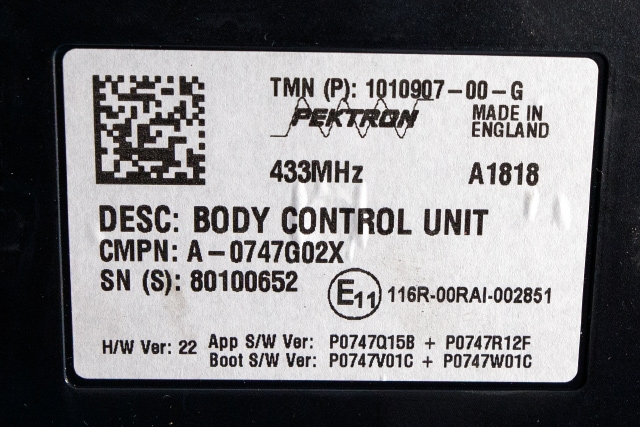 Styreenhet comfort (BCM) til Tesla Model S 2016-2021 (Fase 2) (TESLA|1010907-00-G|)