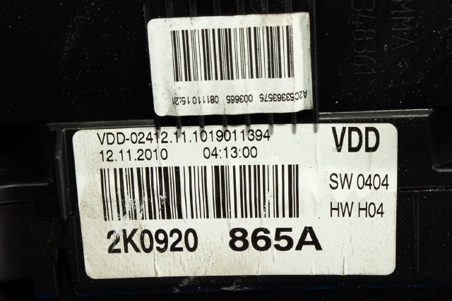 Instrumentpanel til VW Caddy 2010-2015 (Type III, Fase 2) (VAG|2K0 920 865 A|)