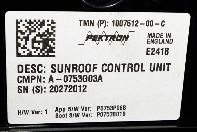 Styreenhet takluke til Tesla Model S 2016-2021 (Fase 2) (TESLA|1007512-00-C|)