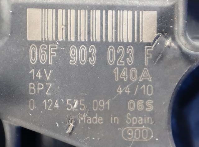 Dynamo diesel til VW Caddy 2010-2015 (Type III, Fase 2)  (BOSCH|0 124 525 091|06F 903 023 F. 14 VOLT - 140 AMP|)