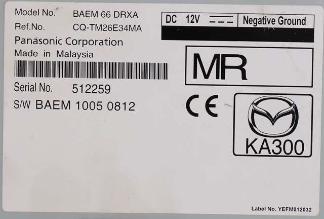 Bilstereo til Mazda 3 2016-2019 (Type III, Fase 2)  (MAZDA|BAEM-66-DRXA|)