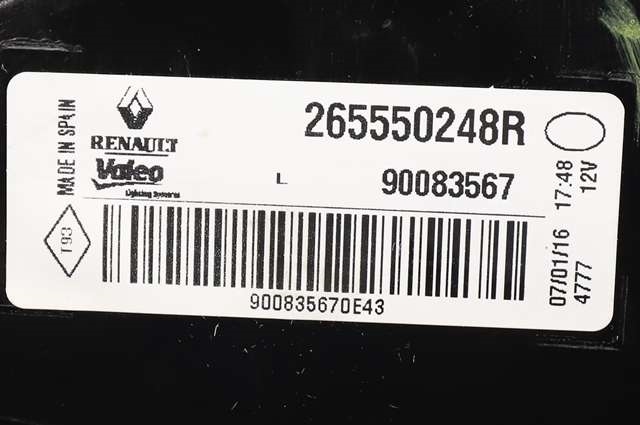 Baklykt venstre indre til Renault Megane 2016-->> Type IV (RENAULT|2655 50248R|)