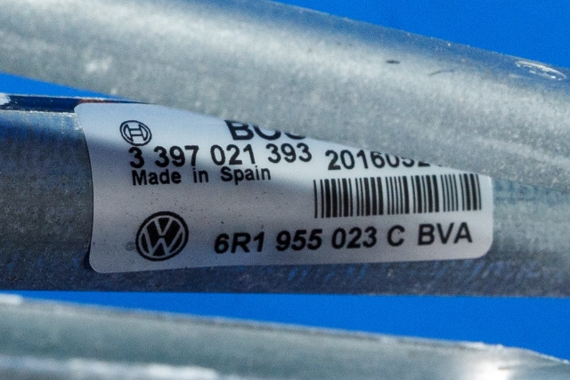 Viskermotor frontrute komplett m/overføring til VW Polo 2014-2017 (Type V, Fase 2)  (VAG|6R1 955 023 C|)