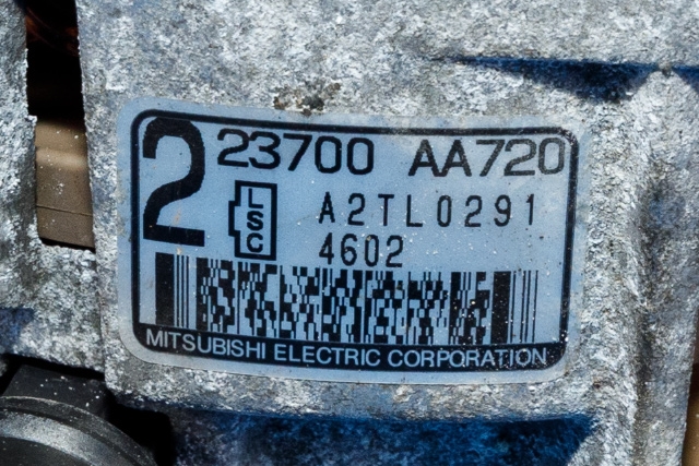Dynamo til Subaru XV 2012-2017 (Type I)  (MITSUBISHI|A2TL0291|23700-AA720. 14 VOLT - 110 AMP|)