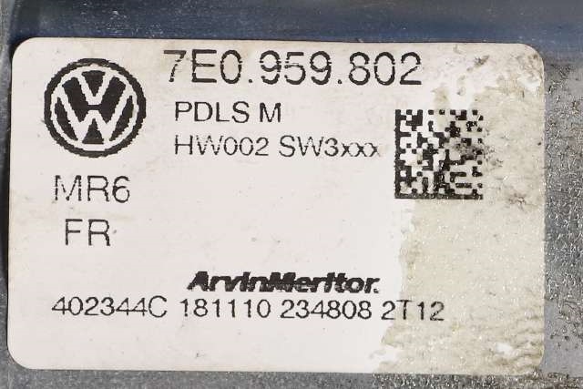Ruteheis høyre foran til VW Transporter / Caravelle 2009-2015 (Fase 2) (T5) (T5) (VAG|7E0 959 802|)