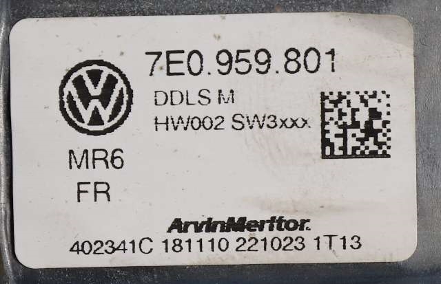 Ruteheis venstre foran til VW Transporter / Caravelle 2009-2015 (Fase 2) (T5) (T5) (VAG|7E0 959 801|)
