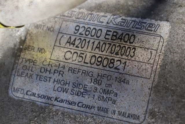 Aircondition kompressor til Nissan Navara 2005-2010 (Fase 1) (D40) (D40) (NISSAN|92600-EB400|)