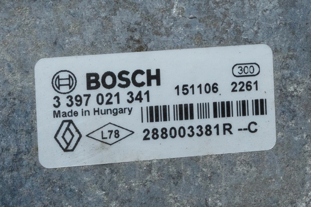 Viskermotor frontrute komplett m/overføring til Renault Zoe 2013-2019 (Fase 1) (RENAULT|2880 03381R|0 390 241 580|)
