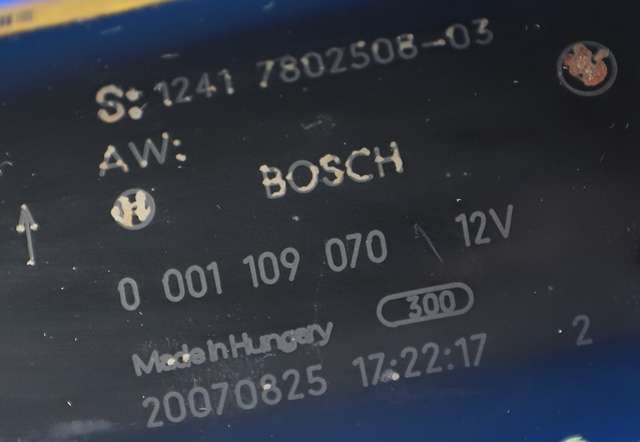 Starter diesel til BMW X3 2007-2010 (Fase 2) (E83) (E83) (BOSCH|0 001 109 070|12.41-7 802 508|)