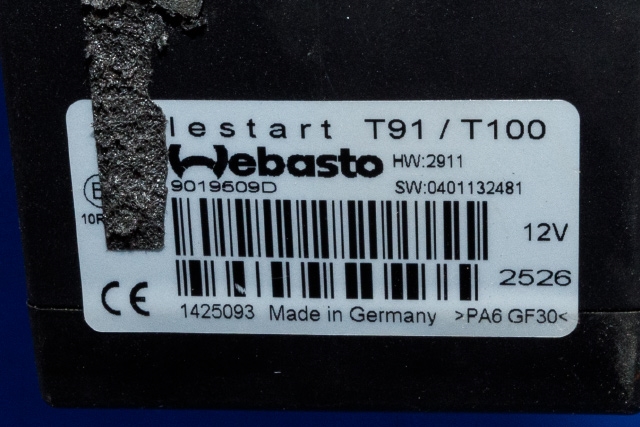 Varmeapparat diverse til Mazda 6 2015-2018 (Type III, Fase 2) (WEBASTO|9019509D|)