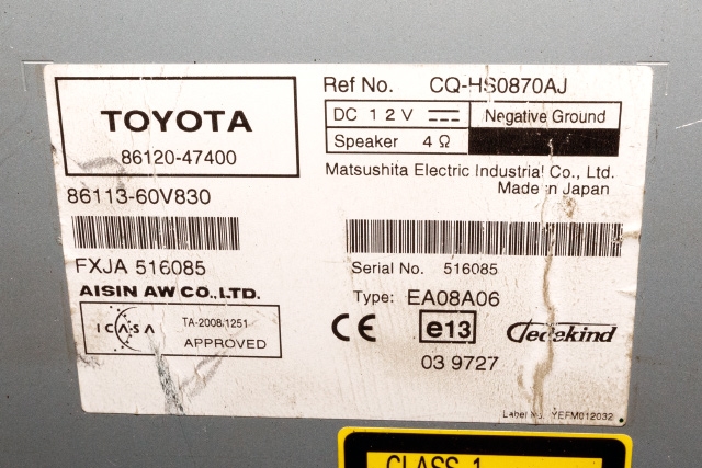Bilstereo navigasjon til Toyota Prius 2009-2016 (Type III) (COMBI) (COMBI) (TOYOTA|86120-47400|)