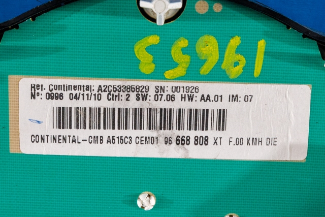 Instrumentpanel til Citroën DS3 2010-2019  (CONTINENT|A2C53385829|96 668808 XT|)
