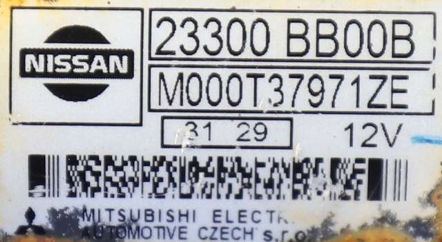 Starter til Nissan Qashqai 2010-2014 (Type I, Fase 2)  (MITSUBISHI|M000T37971|23300-BB00B|)