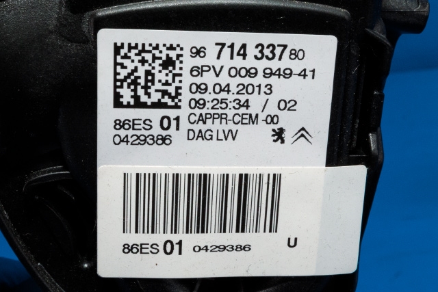 Pedal gass til Peugeot 208 2012-2019 (Type I) (HELLA|6PV 009 949-41|96 714337 80|)