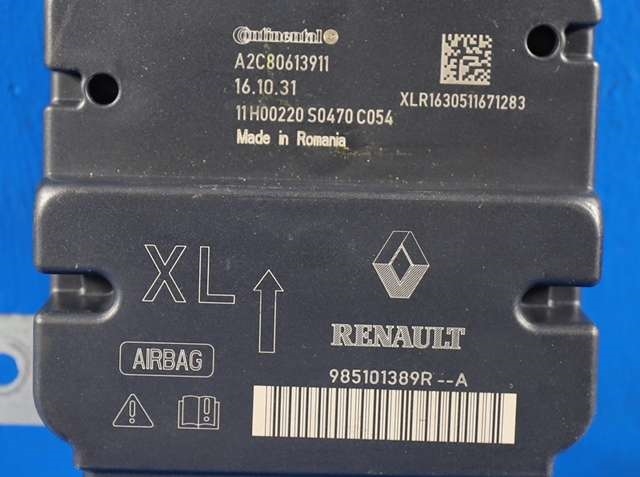Styreenhet airbag hovedsensor til Renault Clio 2016-2019 (Type IV, Fase 2) (CONTINENTL|A2C80613911|9851 01389R|)