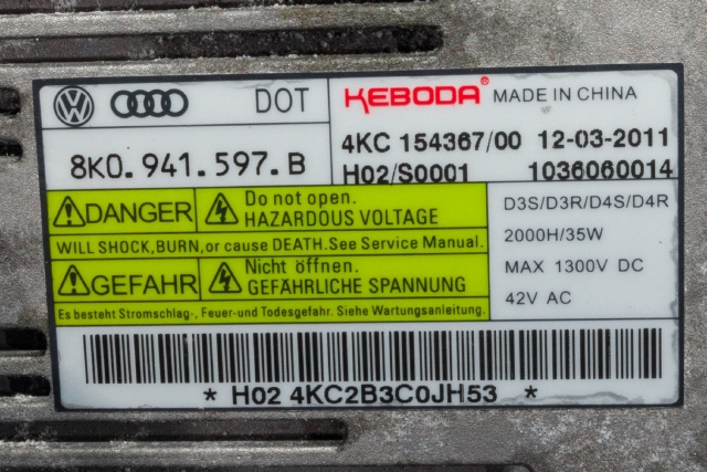 Styreenhet xenon/ballast til VW Passat 2011-2015 (B7) (B7) (VAG|8K0 941 597 B|)