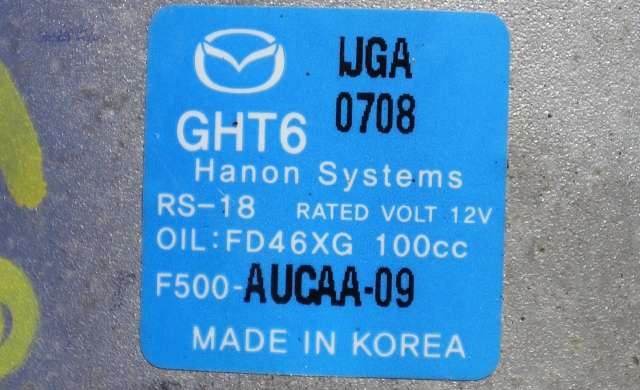 Aircondition kompressor til Mazda 6 2015-2018 (Type III, Fase 2) (HANON|F500-AUCAA-09|)