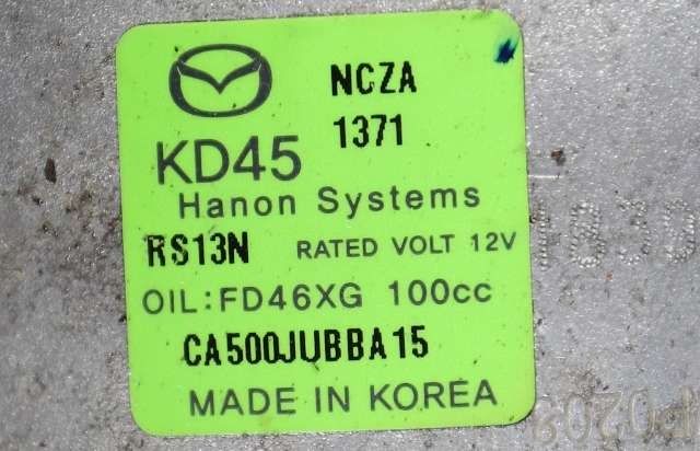 Aircondition kompressor til Mazda 3 2016-2019 (Type III, Fase 2)  (HANON|CA500-JUBBA-15|)