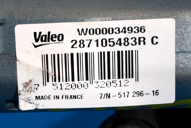 Viskermotor bakrute til Renault Clio 2016-2019 (Type IV, Fase 2) (VALEO|W000034936|2871 05483R-C|)