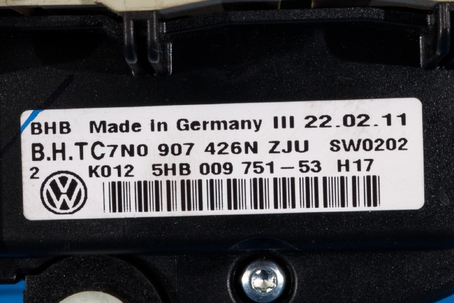 Varmeapparat betjening til VW Caddy 2010-2015 (Type III, Fase 2) (HELLA|5HB 009 751-53|7N0 907 426 N|)