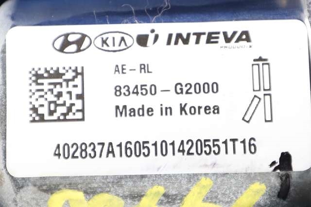 Ruteheis venstre bak til Hyundai Ioniq Hybrid 2016-2019 (Fase 1)  (HYUNDAI|83450-G2000|)