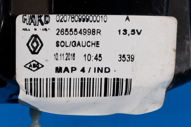 Baklykt venstre ytre til Renault Clio 2016-2019 (Type IV, Fase 2)  (RENAULT|2655 54998R|)
