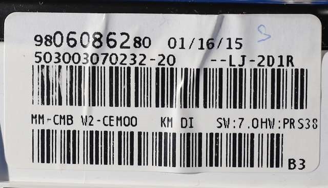 Instrumentpanel til Peugeot 508 2014-2018 (Type I, Fase 2) (PEUGEOT|98 060862 80|)