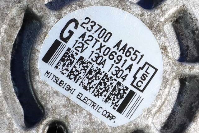 Dynamo til Subaru Outback 2009-2014 (Type IV)  (MITSUBISHI|A2TX0691A|23700-AA651. 12 VOLT - 130 AMP|)