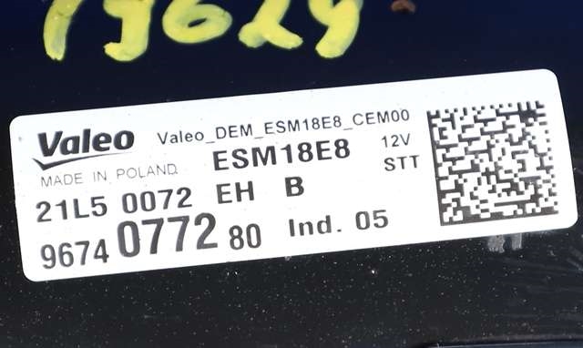Starter til Peugeot 208 2012-2019 (Type I)  (VALEO|ESM18E8|96 740772 80|)