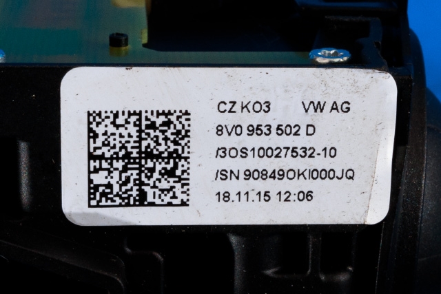 Bryter combi til Audi A3 2012-2016 (Type III, Fase 1)  (VAG|8V0 953 521 FD|)