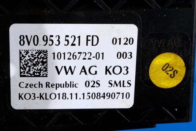 Bryter combi til Audi A3 2012-2016 (Type III, Fase 1)  (VAG|8V0 953 521 FD|)