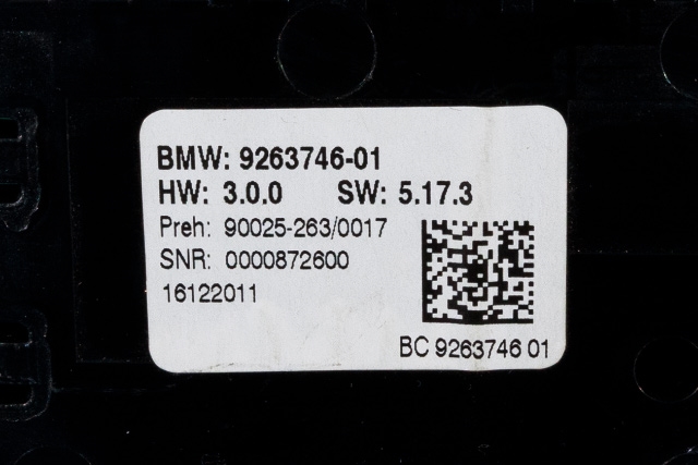 Varmeapparat betjening til BMW 5-Serie 2010-2017 (F10/F11) (F10/F11) (BMW|9 263 746|)
