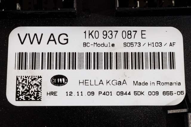 Styreenhet comfort (BCM) til Škoda Octavia 2009-2013 (Type II, Fase 2) (HELLA|5DK 009 655-05|1K0 937 087 E|)