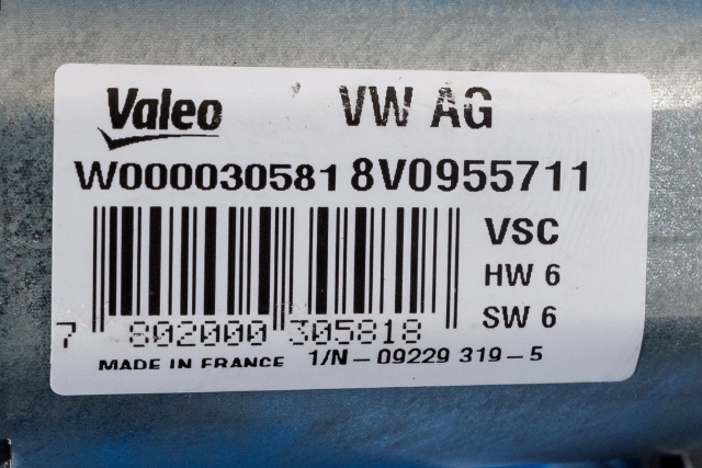 Viskermotor bakrute til Audi A3 2012-2016 (Type III, Fase 1) (VAG|8V0 955 711|)
