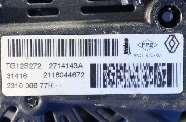 Dynamo til Renault Clio 2016-2019 (Type IV, Fase 2) (VALEO|TG12S272|2310 06677R|)