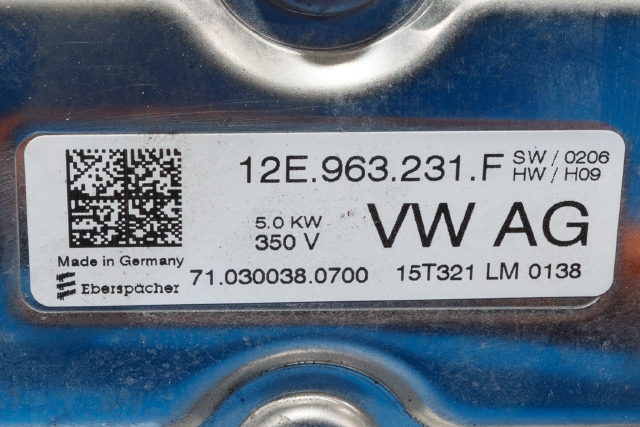 Varmeapparat PTC-heater til Audi A3 2012-2016 (Type III, Fase 1)  (VAG|12E 963 231 F|)
