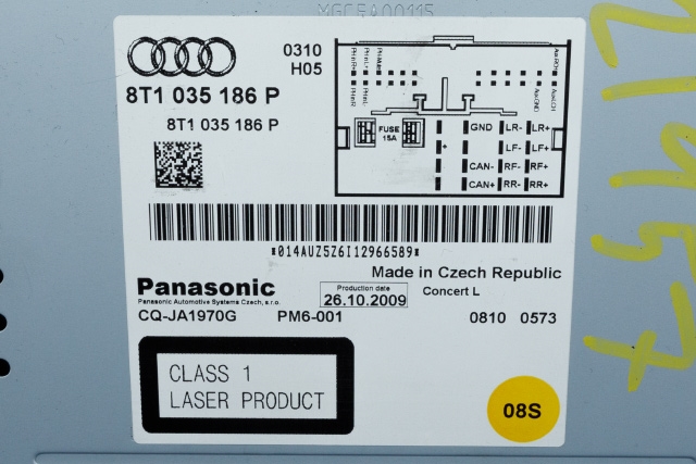 Bilstereo til Audi A4 2007-2014 (Type IV) (B8) (B8) (VAG|8T1 035 186 P|)