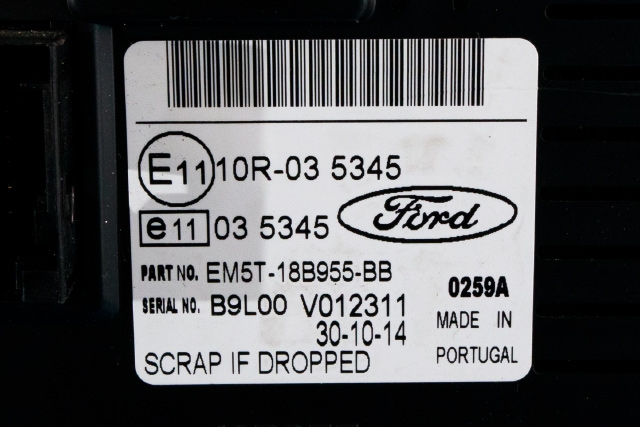 Instrument kjørecomputer til Ford Transit Connect 2013-2018 Type II, Fase 1  (FORD|EM5T-18B955-BB|)