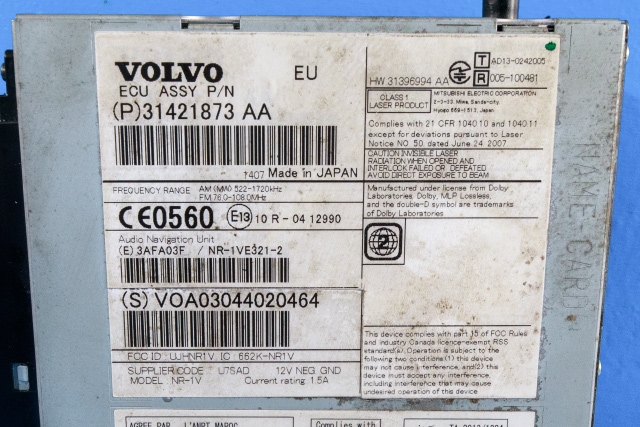 Bilstereo navigasjon spiller til Volvo V40 2012-2019 (VOLVO|31421873|)