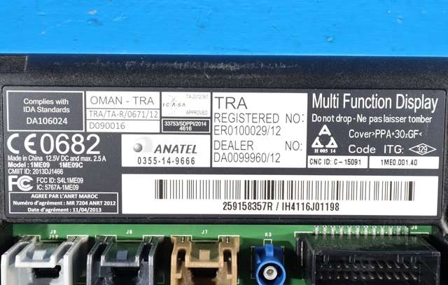 Bilstereo navigasjon skjerm til Renault Zoe 2013-2019 (Fase 1) (RENAULT|2591 58357R|)