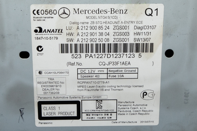 Bilstereo navigasjon til Mercedes E-Klasse 2013-2016 (Fase 2) (W212) (W212) (MERCEDES|A 212 900 85 24|)