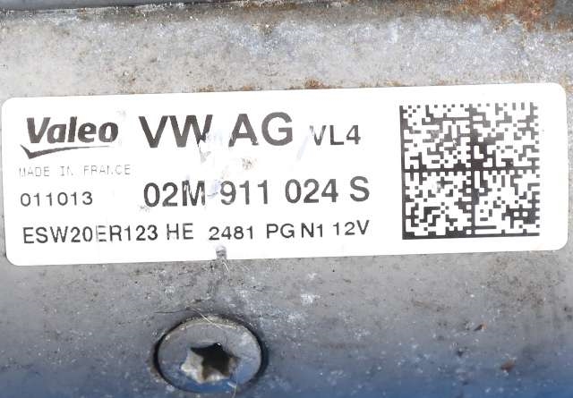 Starter diesel til Škoda Octavia 2013-2016 (Type III, Fase 1) (VALEO|ESW20ER123|02M 911 024 S|)