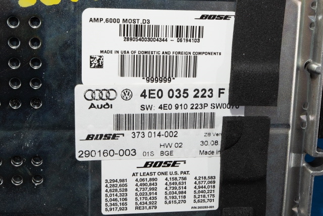 Bilstereo forsterker til Audi A8 2003-2010 (Type II)  (VAG|4E0 035 223 F|)