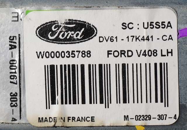 Viskermotor bakrute venstre til Ford Transit Connect 2013-2018 Type II, Fase 1  (VALEO|W000035788|DV61-17K441-CA|)