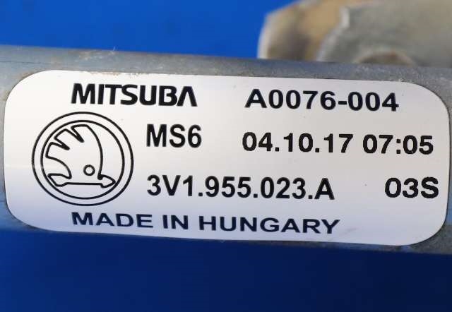 Viskermotor frontrute komplett m/overføring til Škoda Superb 2015-->> (Type III) (VAG|3V1 955 023 A|)