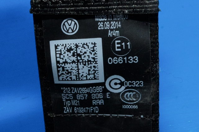 Sikkerhetsbelte bak høyre til VW Beetle 2011-2018 (Type II) (VAG|5C5 857 806 E|)