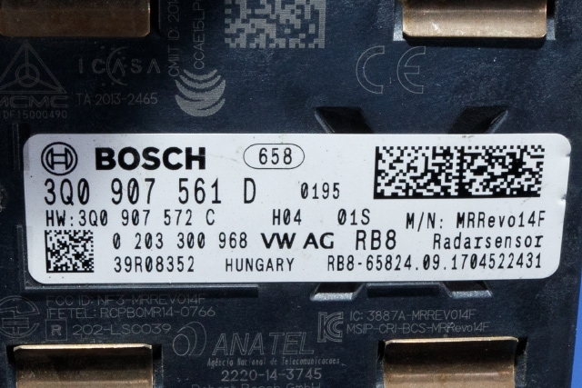 Sensor radar til Škoda Superb 2015-->> (Type III)  (BOSCH|0 203 300 968|3Q0 907 561 D|)