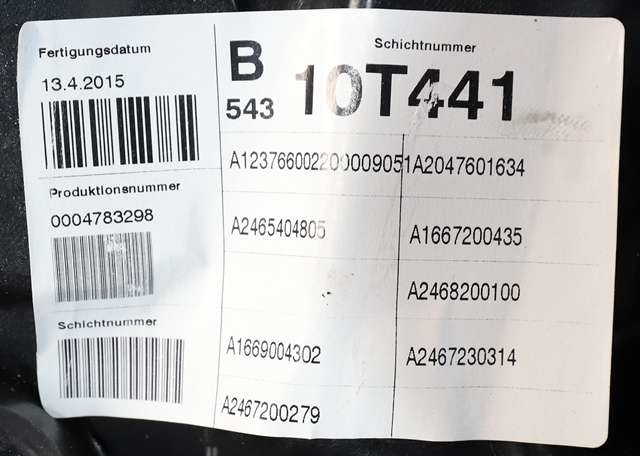 Ruteheis høyre foran til Mercedes B-Klasse, electric drive 2014-2018 (W242) (W242) (MERCEDES|A 246 906 52 00|)